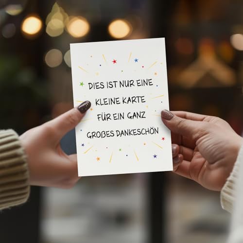 WenmthG - Dankeschön Geschenke(Klappkarte, inkl. Umschlag) - Dankeskarten - Kleines Danke Geschenk - Danke Karte für Frauen, Männer, Mädchen, Jungen