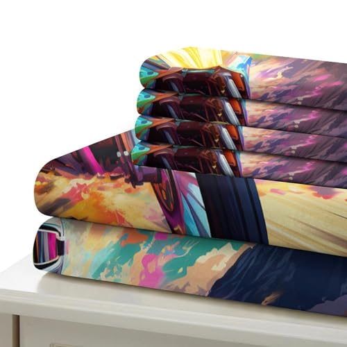 Housse de couette notes musicales 200x200 cm avec 3D effet pour lit double