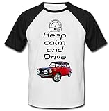  Teesandengines Men\'s Autobianchi A112 Abarth Keep Calm Black Short Sleeved T-Shirt Size Small