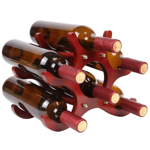 Soporte para 6 botellas de vino de madera miniatura 1