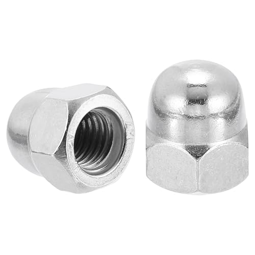 sourcing map M12x1.75 Acorn Cap Nuts, 10Pcs 304 Stainless Steel Dome Cap Head Acorn Nut Hardware Nuts for Bolt Cover, Silvery