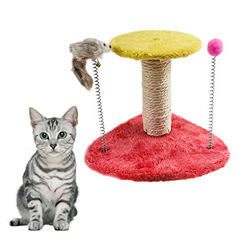 Brinquedo de torre de gato Balacoo com corda de sisal natural, arranhador de gatinho interativo com