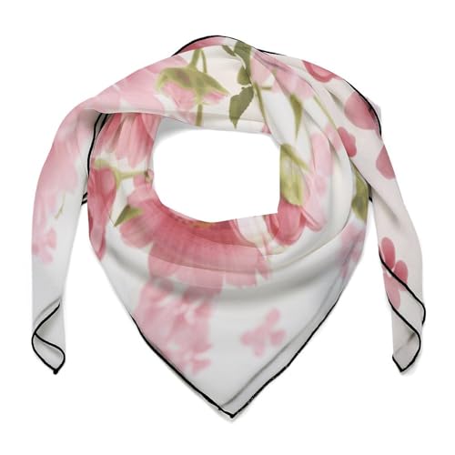 Silk Head Scarf, Hearts Love Fashion Silk Feeling Scarf, Long Lightweight Shawls for Women2