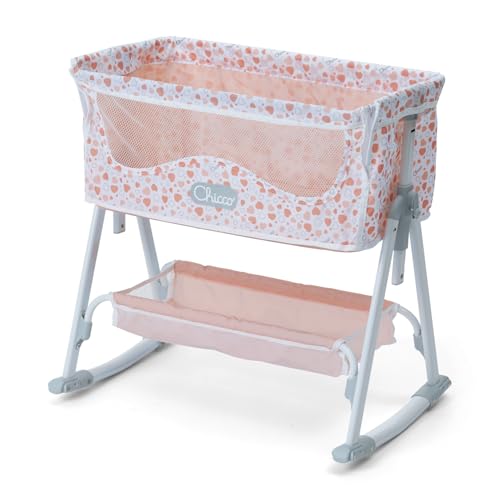 Chicco Cuna Next to Me para muñecas, para niños a Partir de 3 años, Cuna de Juguete, Regulable en Altura, con Estructura metálica y Detalles realistas, fácil de Montar, con Modo balancín o Fijo