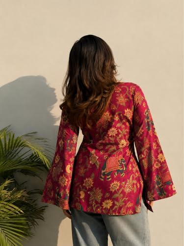 Image of ANNI Designer Cotton Short Kurti for Women | Stylish Kurti | Short Kurti Top | Casual Kurta for Women | Comfortable Cotton Kurtis for Womens