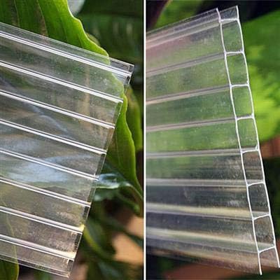 8mm Clear Twinwall Polycarbonate, 2' Wide x 6' Long (5 Pack)