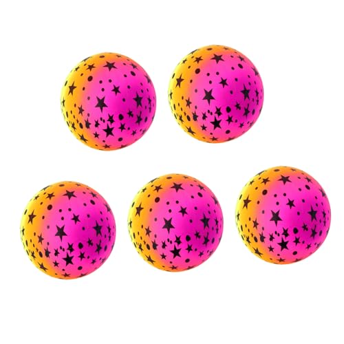 Abaodam 5 Pcs 22 Thickened Rainbow Balls for Elastic PVC Flapping Kickball for Beach Pool Play for Indoor Outdoor Activities Random Patterns