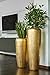 Edle & Hochwertige Pflanzvase / Pflanzkübel - Fiberglas - Mit Einsatz – Indoor – Metallic / Metallisch Blumenkübel / Pflanzgefäß / Vase / Kübel (Medium: 100cm, Gold)