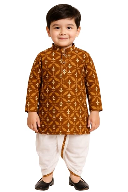 Image of Boys Pure Cotton Dhoti Kurta Set | Kids Ethnic Wear for Festivals & Weddings and also for casual wear.