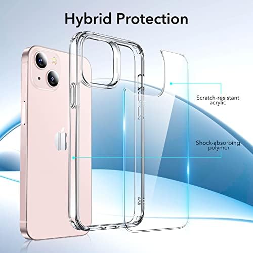 ESR Hybrid Case Compatible with iPhone 13 mini, Yellowing Resistant, Tough Drop Protection, Scratch-Resistant Back, Grippy Protective Frame, Classic Series, Clear