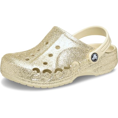 Crocs Unisex-Child Kids Baya Glitter Clogs Winter White 8 Toddler