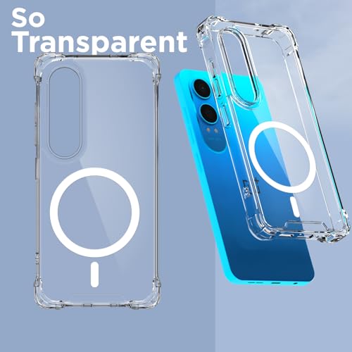 Image of Pikkme Back Cover for OnePlus Nord Ce 4 Lite 5G Mag-Safe Shockproof PC + TPU Protective Case Magnetic Support Bumper Case (Transparent Mag-Safe)
