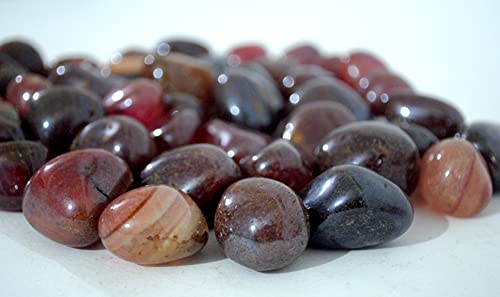 Image of Maroon Onyx Pebbles for Decoration - Pebbles Stones for Fish Tank Aquarium, Fountain, Table Decor - Decorative Stones and Pebbles for Home /Garden Decor (900 Grams, Maroon Onyx)