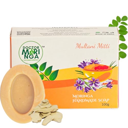 Image of Herbal Handmade Bathing Soap 100gm (1 Piece) | Multani Mitti Soap for Deep Cleansing | Removes Dirt & Impurities | No Mineral Oils | Suitable for All Skin Types