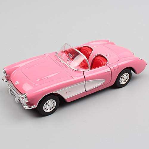 XJJSZJ Niños 1:36 Escala Vintage Pequeño Welly 1957 Chevy Vette Chevrolet Corvette Sports Car C1...