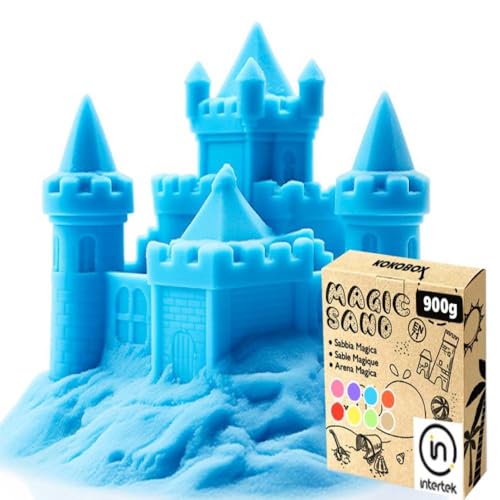 KOKOBOX Arena Magica Niños AZUL Testada en Laboratorio 3 4 5 Años Arena Kinetica 900g Arena Colores Arena Cinetica Arena Niños Manualidades Niños Juguetes Para Niños Juguetes Educativos Regalo