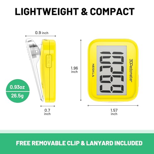 Image of 3D Pedometer for Walking, Simple Step Counter with Large Digital Display, Step Tracker with Removable Clip Lanyard, Accurately Track Steps for Men Women Kids Adults Seniors