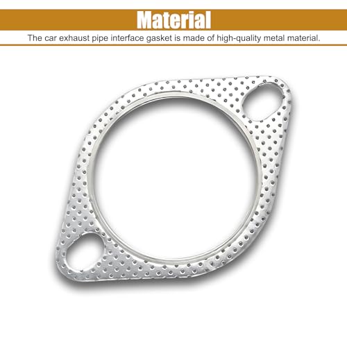 Image of 2 PCS Car Exhaust Pipe Interface Gasket, 2.5 inch Two-Hole High Temperature High Pressure Resistant Sealing Flange Gasket, Connection Accessories, Compatible with Most Vehicle Types (Silver)