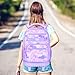 FTJCF 3Pcs Rolling Backpack for Girls, 19 Inche Women Roller Bag with Wheels for Adults, Wheeled Bookbag with Lunch Box(Purple)