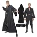 Cosplaysky Adult Tunic Hooded Robe Outfit for Jedi Costume Black Version Large