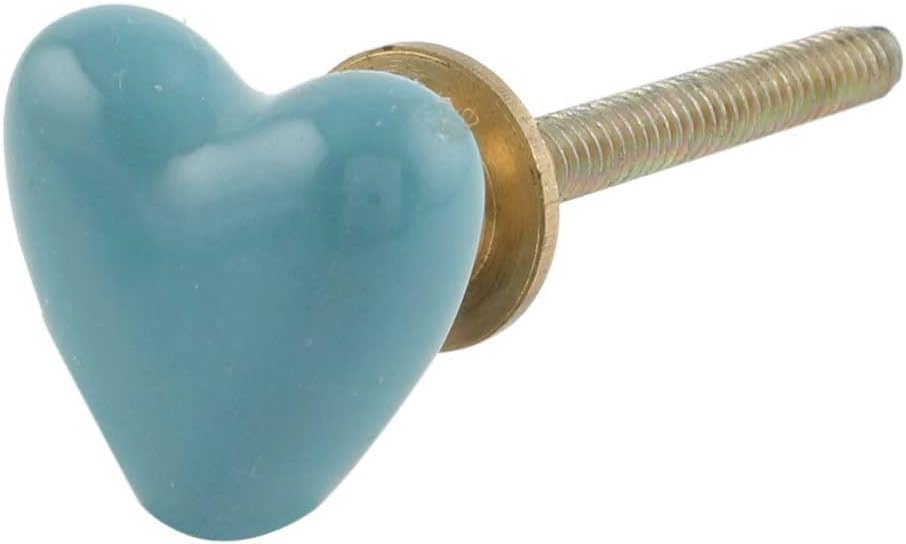 Indian Shelf 10 Piece Tiny Heart Ceramic Sea Green Elegant Dresser Handles Drawer Knobs Cabinet Pulls Designer Style