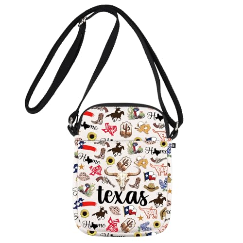 JNIAP Texas Crossbody Bag Texas Trip Gifts Texas Travel Gifts Texas Travel Purse Travel Themed Gifts Texas Shoulder Bag