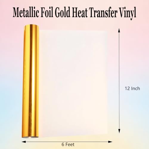 Image of Gold Heat Transfer Vinyl Metallic Gold Iron HTV Iron on Vinyl for T-Shirts | Metallic Gold