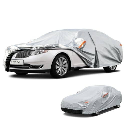 Image of GUNHYI 6 Layer Car Cover Custom Fit Lincoln MKS (2009-2016) Waterproof All Weather, Heavy Duty Outdoor Snow Sun Rain Uv Protection (Ships from US Warehouse, Delivery 3-8 Days)