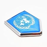 Overdecor United Nations UN Flag Decal Stickers Emblem Car Accessories Decorations...