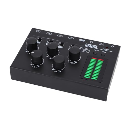 Mélangeur de son à 4 canaux audio compact en métal avec niveau LED