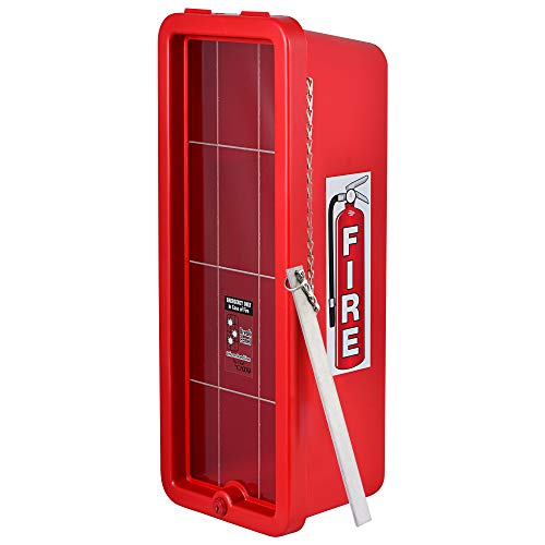 Red Surface-Mounted Fire Extinguisher Cabinet with Breaker Bar Attachment for 10 lb. Fire Extinguishers Lock Box Fire Box Outdoor Wall Mounted Cabinet