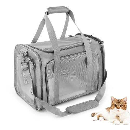 Borsa per il trasporto di gatti e cani, 45 x 30 x 30 cm, per il trasporto di gatti, pieghevole e traspirante, per cani di taglia media