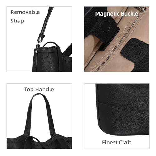Image of Iswee Genuine Leather Purses for Women Shoulder Handbags Designer Hobo Crossbody Purse Top Handle Purse