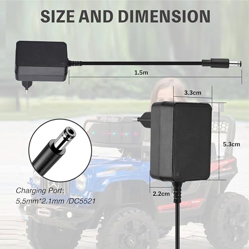 12V 1000mA Ladegerät für Kinder-Elektroauto, 12V 1A Ladegerät für Kinder Quad elektrisches Traktor Fahrspielzeug Motorrad SUV ATV Rasenmähers Auto eine Vielzahl von Elektroautos