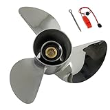 QIKIRUO 50HP,60HP,70HP,75HP,80HP,85HP,90HP,100HP,115HP,130HP Stainless Steel Outboard Propeller fit Yamaha Motor,15 Spline Tooth,RH（Stainless Steel,13x19）