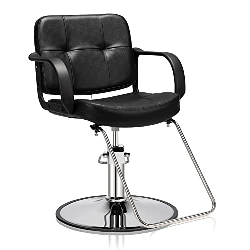 Omysalon Salon Styling Chair Heavy Duty For Stylist Hair Cutting, Hydraulic Barber Swivel Chair, Hairdressing Tattoo Beauty Spa Equipment #TOP24