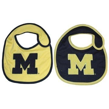 Jenkins Enterprises Michigan Wolverines NCAA Baby Bibs 2 Pack