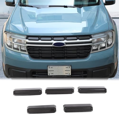Image of Car Front Bumper Grille Covers Compatible with Ford Maverick 2022 Car Front Grille Mesh Inserts Trim Cover Front Grill Mesh Inserts Clip-in Grille Guard Car Air Inlet Vent Grille Cover ABS Accessories