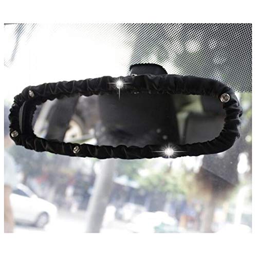 Siyibb Leather Car Stretchy Rearview Mirror Cover With Crystal Decor For Women #TOP4