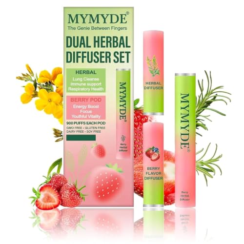MYMYDE Botanical Fragrance Stick Set Pure Plant Essence - Strawberry & Mint &Thyme Botanical Scent Non-Electronic Personal Fragrance Accessory About 1500+Uses (Upgraded Version)