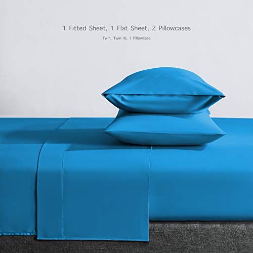 Basic Choice Brushed Microfiber Bed Sheet Set, Blue, Queen, 4 Pieces #TOP1