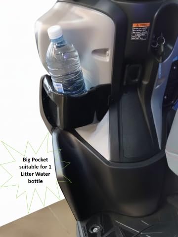 Image of Front Pocket /Glove Box Compatible with Yamaha RayZR 2020+ Models, Dual-Purpose Bottle Holder and Mobile Pocket, UV-Resistant PP Material, Piano Black