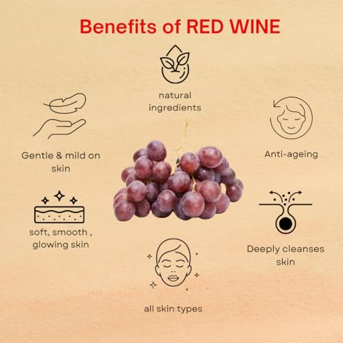 Image of Red Wine Soap, Pack of 3 * 100 gm | Reduces Fine Lines & Wrinkles, Glowing Skin, Brightens Skin, Moisturizing, Suitable for All Skin Types