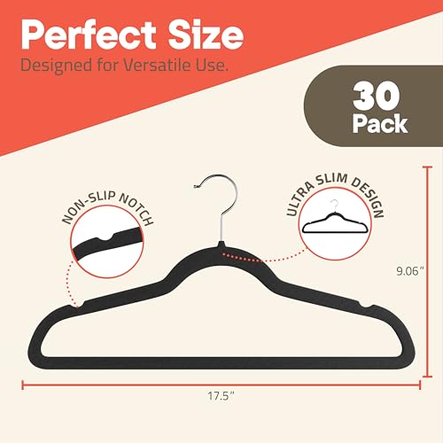 Black-Velvet-Hangers-30-Pack--360-Swivel-Hook-Non-Slip-and-Space-Saving-Hangers-Heavy-Duty-11-lbs-Weight-Capacity-Smooth-Velvet-Finish-for-Crease-Free-Clothes-and-Effortless-Closet-Organization