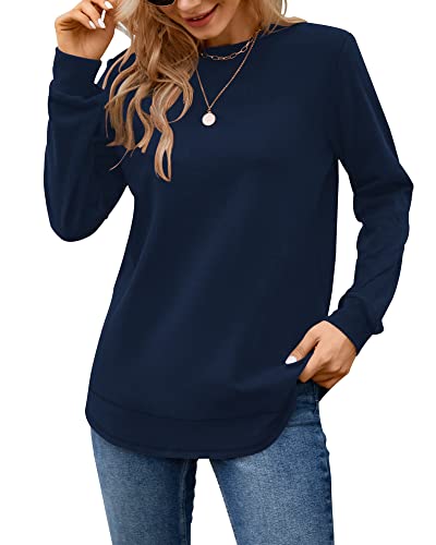 Image of MOLERANI Sweatshirts for Women Casual Long Sleeve Crewneck Shirt Tunic Tops | Pullovers, Soft Lightweight Warm Fabric, Loose Fit, Fall Winter Trendy Clothes, Daily Wear, Workout, Outdoor Outfits