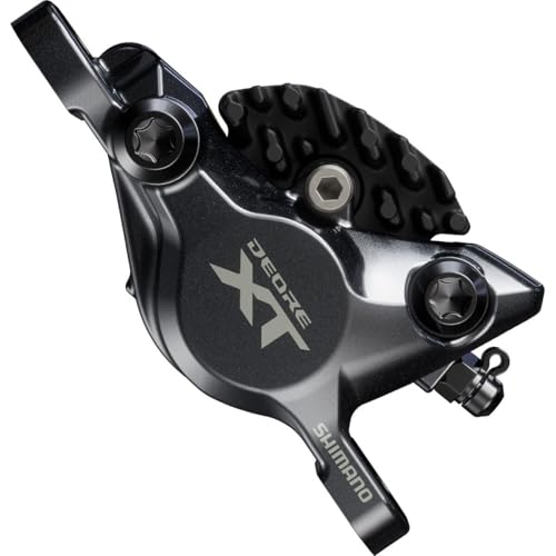 Shimano Deore XT BR-M8200 XC Disc Brake Caliper - Front or Rear Post Mount 2-Piston Includes J04C-MF Finned Metal Pads Black