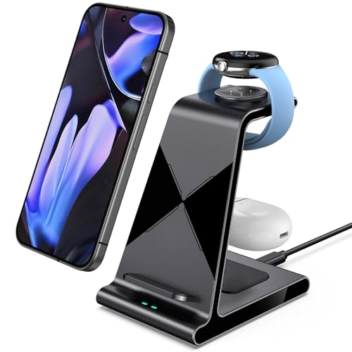 Induktive Ladestation für Google Pixel Watch 3/2, 3 in 1 Kabellose Ladestation für Google Pixel 9...
