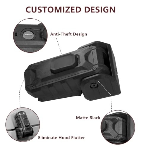 Image of Locking Hood Latch with Keys, Jeep Hood Latch Compatible with 2018-2026 Jeep Wrangler JL JLU Jeep Gladiator JT, Anti-Theft Hood Lock Catch Latch Accessories, Dust & Water Resistant, 1 Pair(Not for JK)