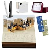 VOHESEA Calendario 2026 da Tavolo 3D e Accessori – Magic Castle – Blocchi a Strappo & Appunti Adesivi – Ornamento da Scrivania e Scultura di Carta – Calendario Settimanale a LED – Ldea Regalo