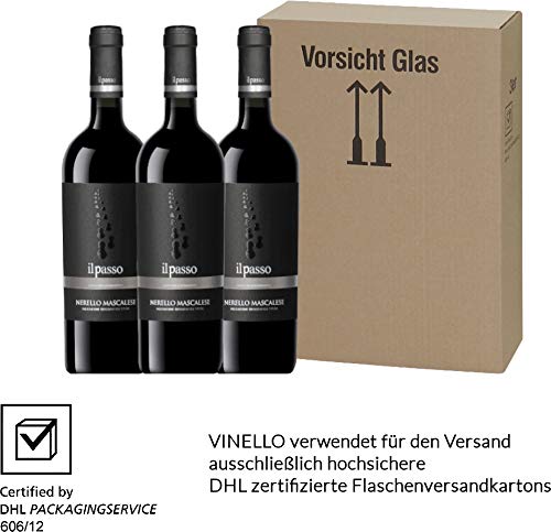 Il Passo Nerello Mascalese von Vigneti Zabu - Rotwein 3 x 0,75l VINELLO - 3er - Weinpaket inkl. kostenlosem VINELLO.weinausgießer
